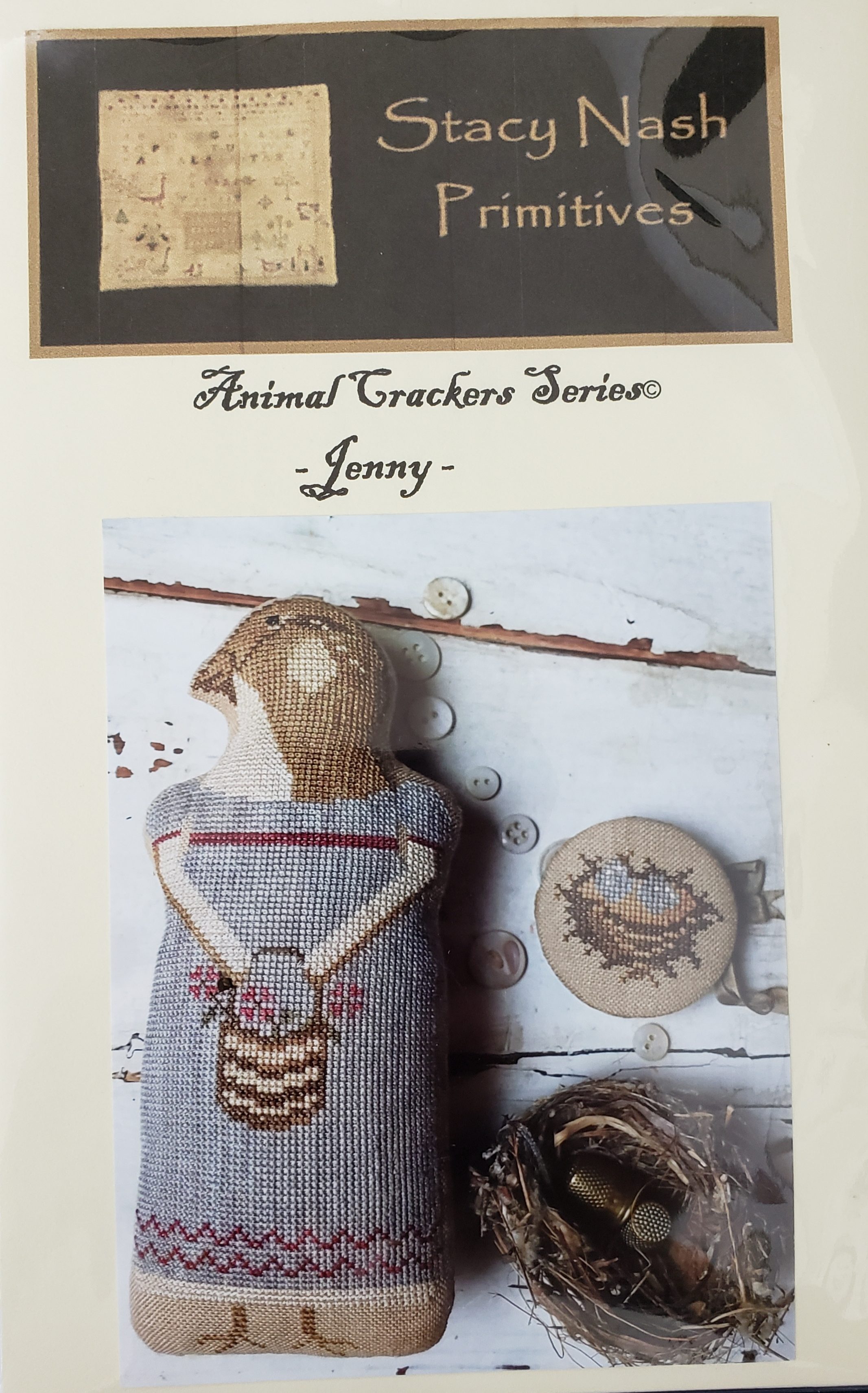 Jenny Animal Crackers Series Sewing Companion Stacy Nash Primitives Cross Stitch Pattern