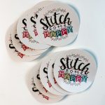 Stitch Some Happy Stickers - 10 ea - Hands On Design