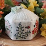 Bees in the Greenhouse - Blue Flower Stitching