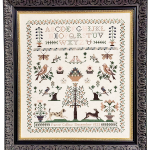 Fanny Collins 1853 Sampler & Pinwheel - Fox and Rabbit