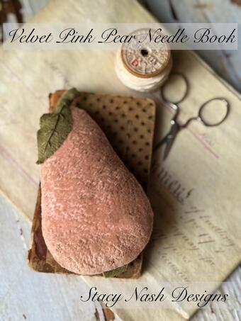 Velvet Pink Pear Needle Book - Stacy Nash - Image 2